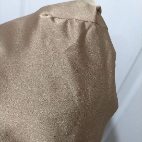 New Lavish Alice | Satin Cowl Neck Gathered Minidress in Bronze - Picture 13 of 14